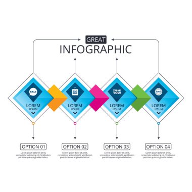 Infographic akış çizelgesi şablonu