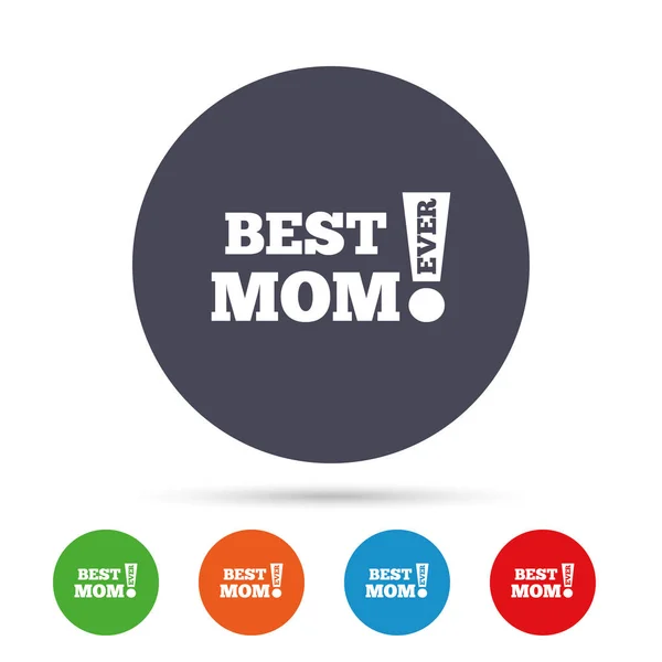 Melhor mãe já ícones conjunto — Vetor de Stock