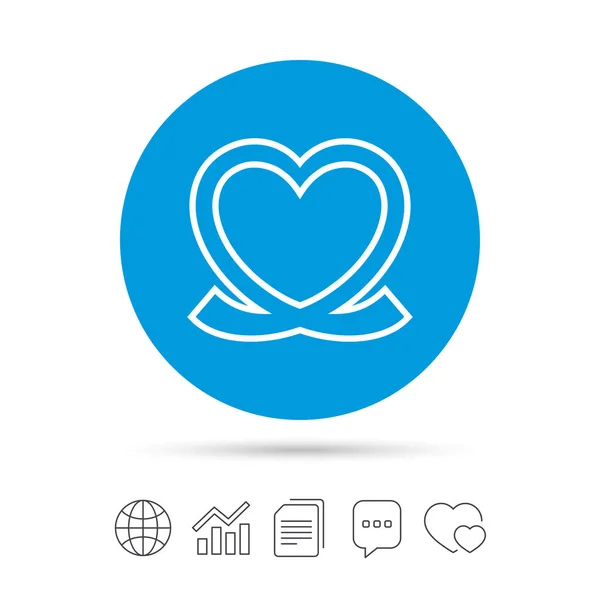 Heart ribbon icon — Stock Vector