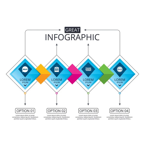 Infographic flowchart template — Stock Vector