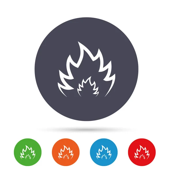 Fuego llama iconos conjunto — Vector de stock