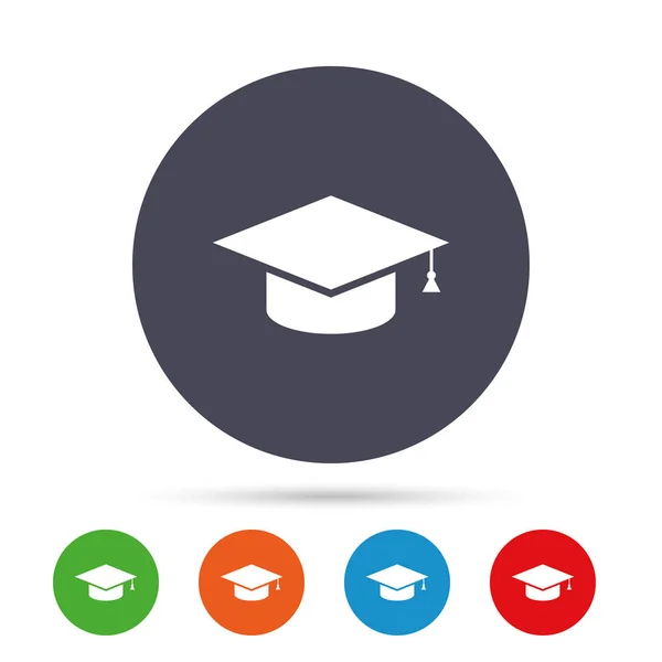 Graduation cap icons set — Stock Vector