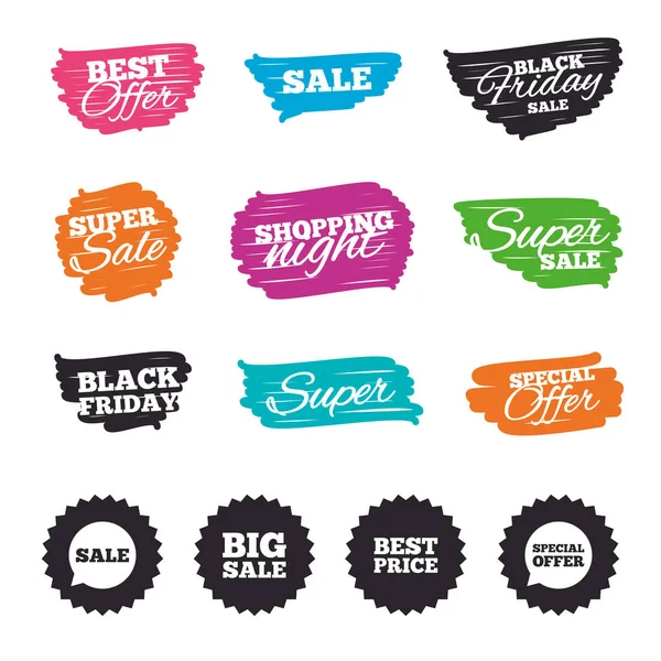 Ink brush sale banners — Stock Vector