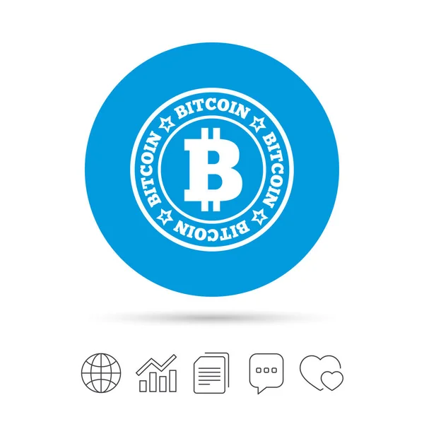 Ícone web Bitcoin — Vetor de Stock