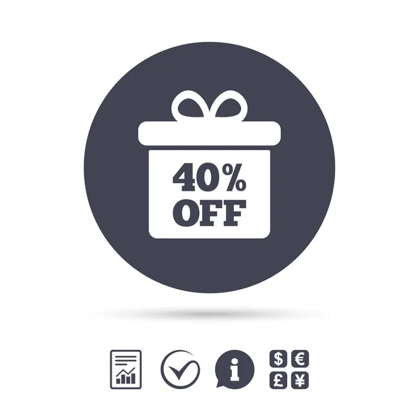 40 percent sale icon — Stock Vector