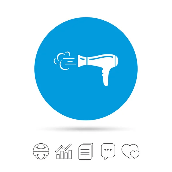 Secador de pelo icono web — Vector de stock