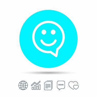 Mutlu yüz konuşma balonu simgesinin