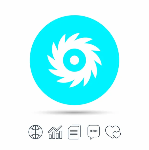 Sierra circular rueda icono — Vector de stock