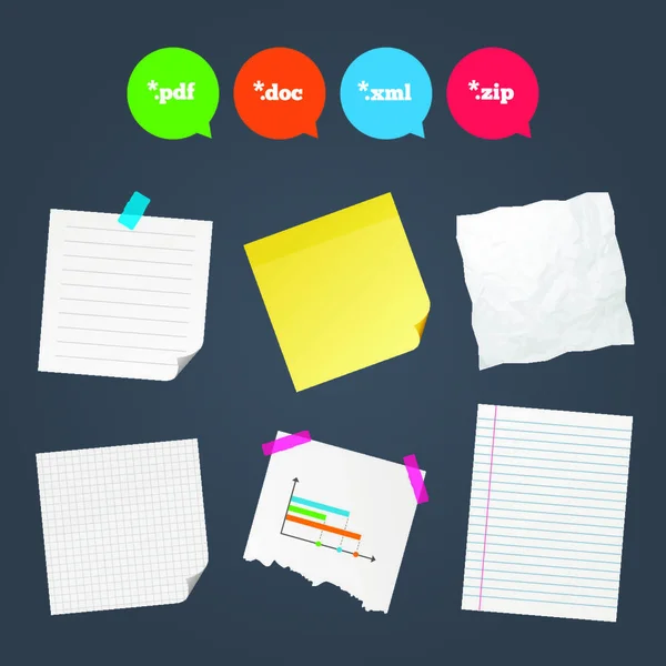 Sticky notes and icons set — Stock Vector