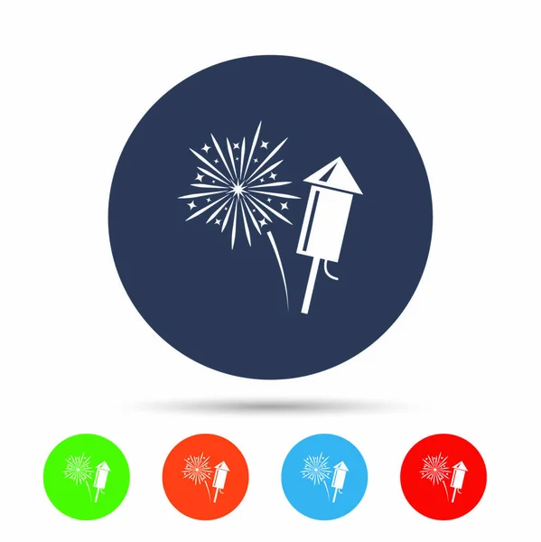 Set icone fuochi d'artificio — Vettoriale Stock