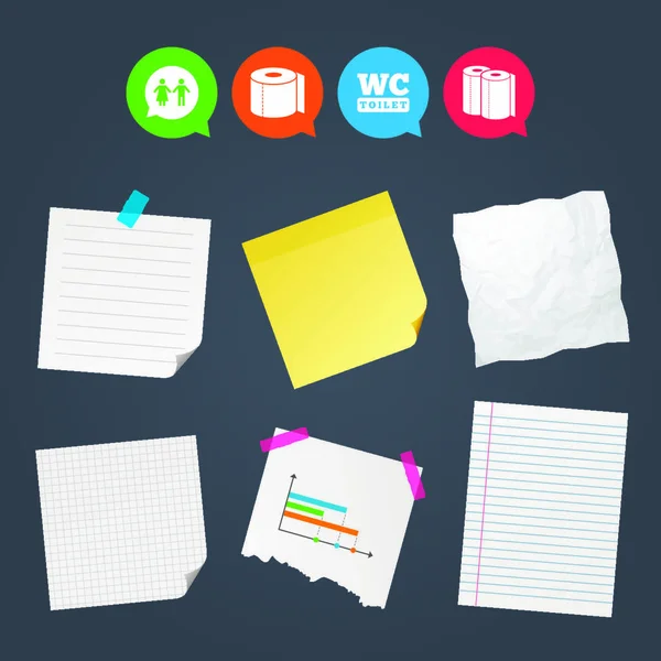 Sticky notes and icons set — Stock Vector