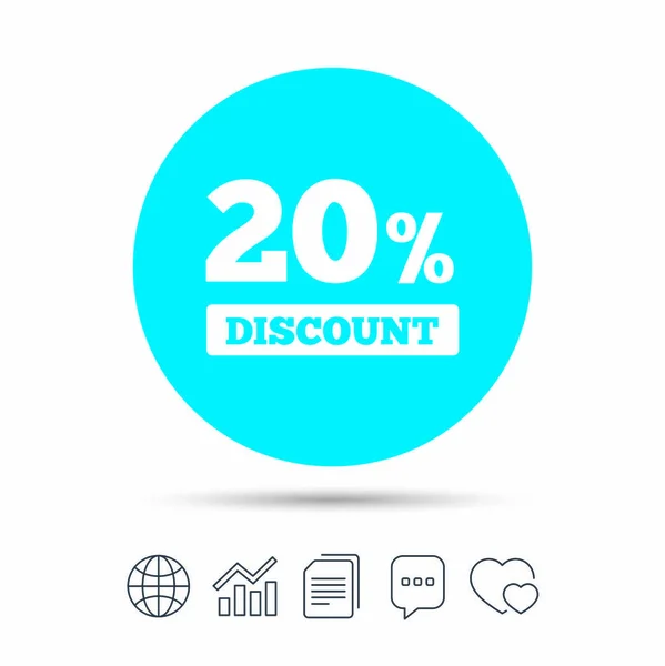 20 percentenkorting pictogram — Stockvector