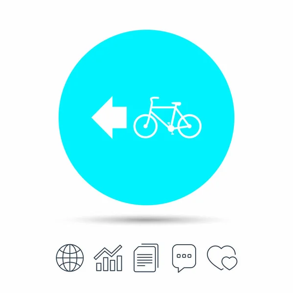 Bicycle path trail icon — Stock Vector