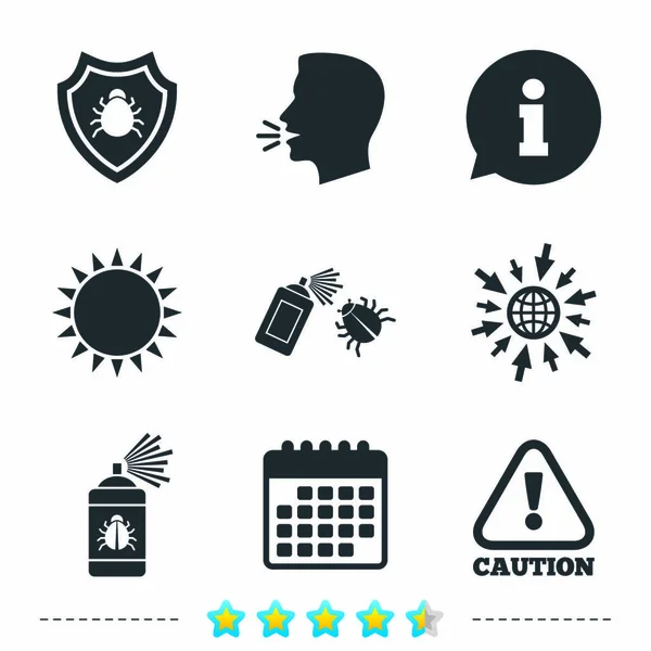 Conjunto de ícones de desinfecção de bugs — Vetor de Stock