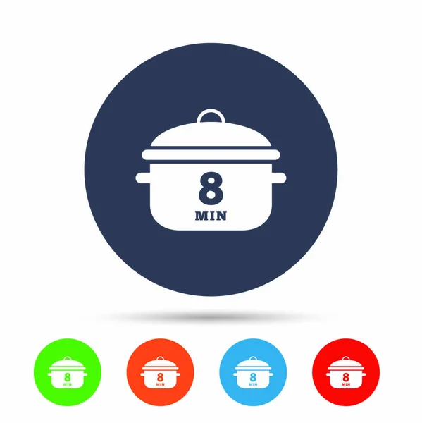 Boil 8 minutes icons set — Stock Vector