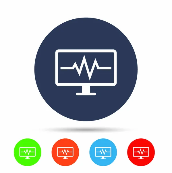 Cardiogram monitoring icons set — Stock Vector