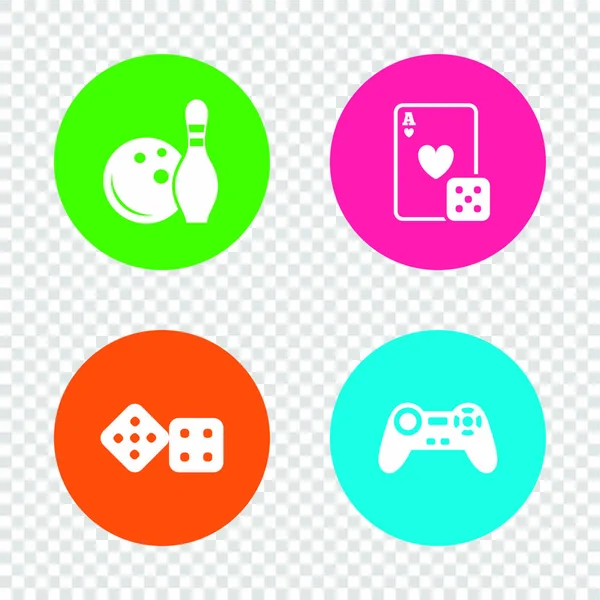 Juego de iconos de bolos y casino — Vector de stock