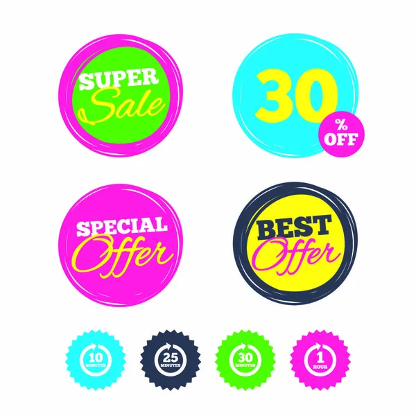 Super sale and best offer stickers — Stock Vector