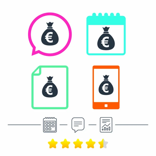 Euro euro valuta icons set — Stockvector