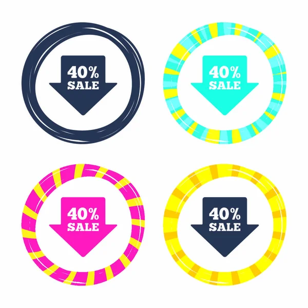 40 percent sale icons set — Stock Vector