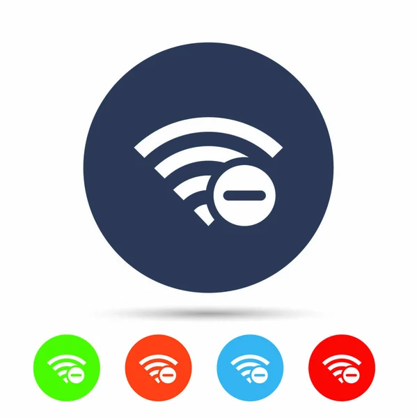Wifi minus icons set — Stock Vector