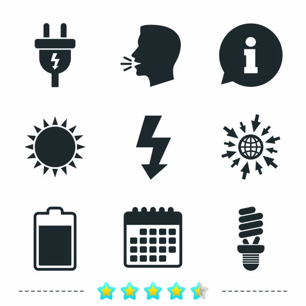 Electric plug icons set — Stock Vector