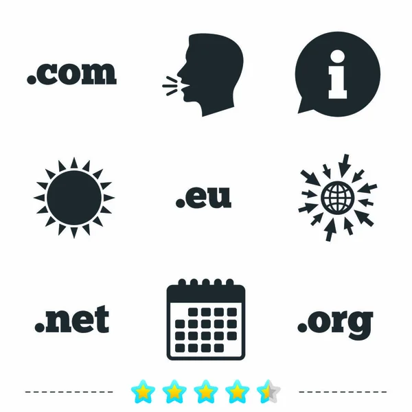 Conjunto de iconos de dominios de nivel superior — Vector de stock