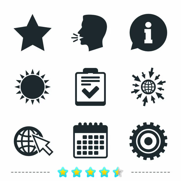 Ster en globe icons set — Stockvector