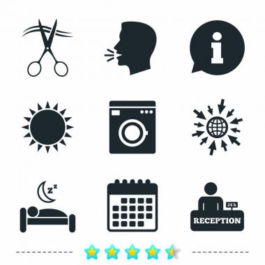 Hotel services icons set clipart
