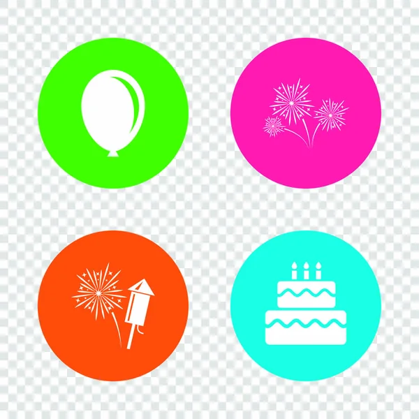 Iconos de fiesta de cumpleaños — Archivo Imágenes Vectoriales