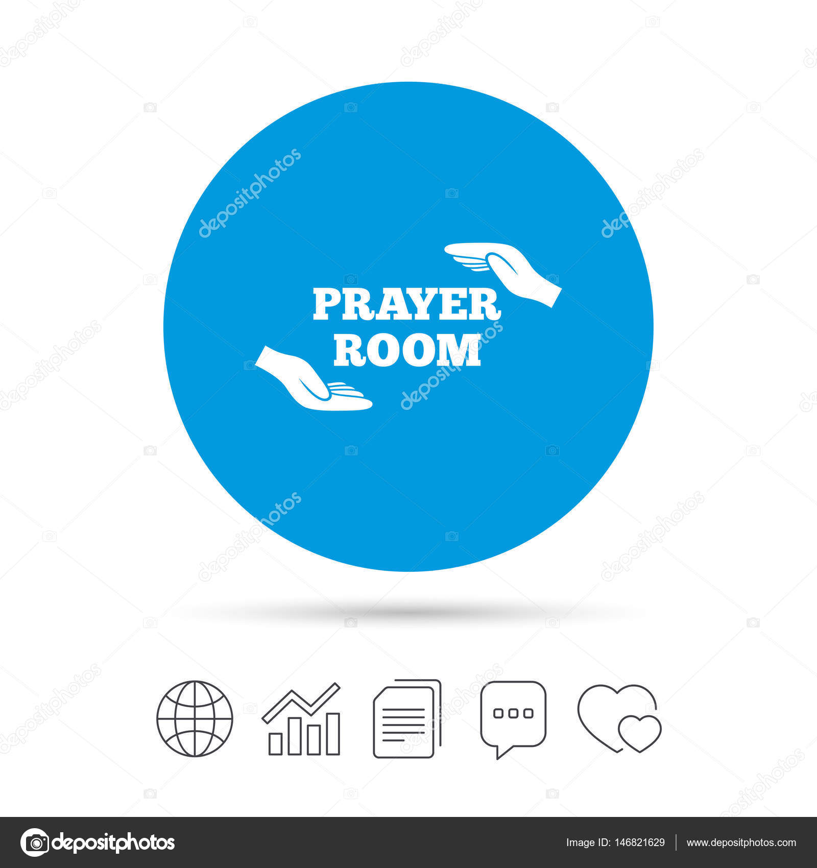 Prayer Room Sign Icon Stock Vector C Blankstock 146821629