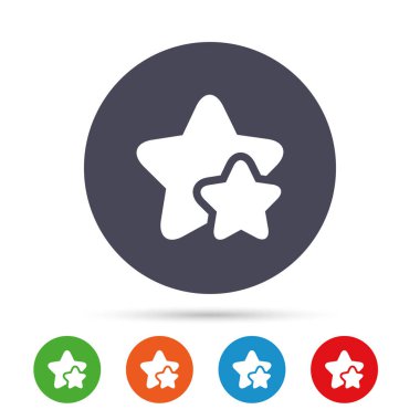 Düz simgeleri ile yuvarlak renkli düğmeler