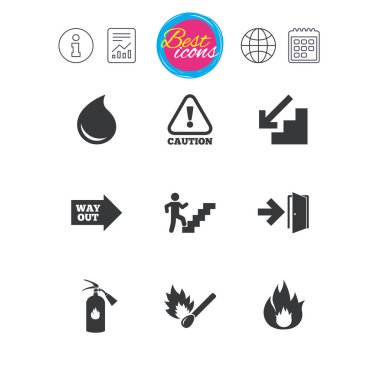 Yangın güvenliği, acil durum simgeleri. 