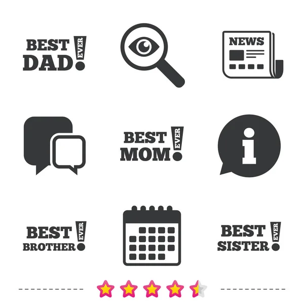 Melhores ícones de mãe e pai —  Vetores de Stock