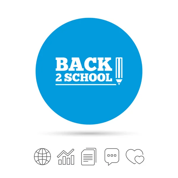 Icône panneau de retour à l'école — Image vectorielle