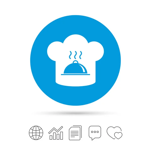 Chef sombrero signo icono — Vector de stock