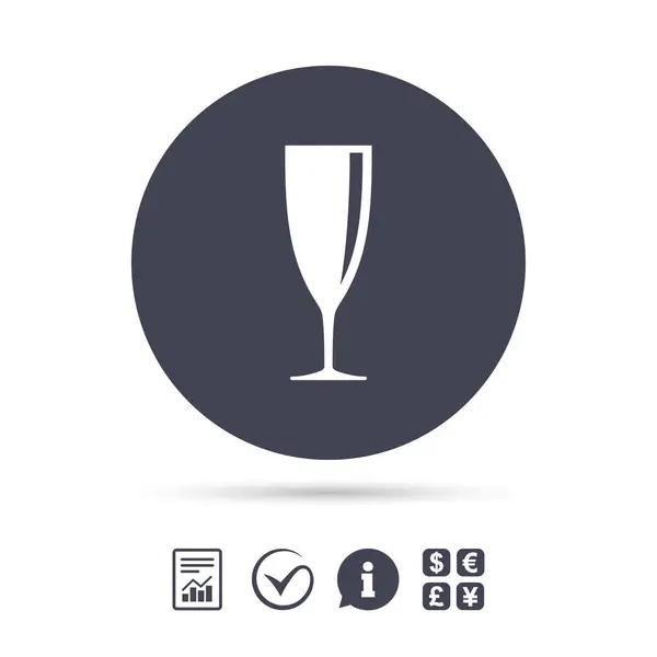 Glas champagne teken pictogram — Stockvector