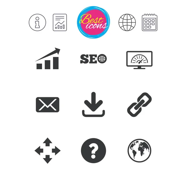 Internet, SEO iconos . — Vector de stock