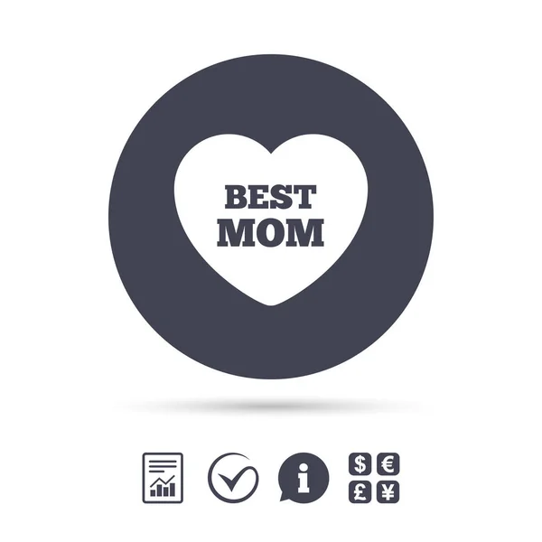 Miglior mamma segno icona — Vettoriale Stock