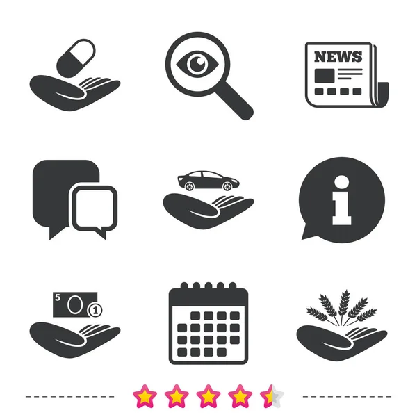 Helping hands icons. — Stock Vector
