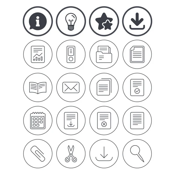 Documents linear icons — Stock Vector