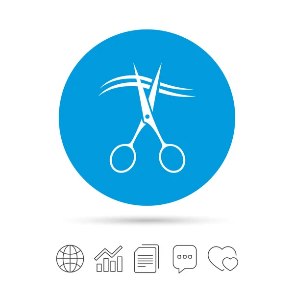 Nůžky řez vlasy znamení ikonu — Stockový vektor