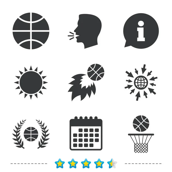 Iconos del deporte baloncesto — Vector de stock