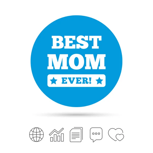 Mejor mamá nunca signo icono — Vector de stock