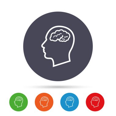 Beyin işareti Icons set ile baş