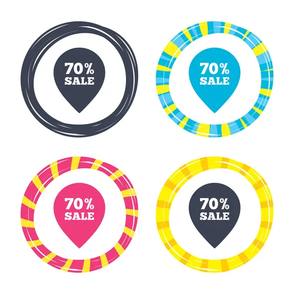 70 percent sale pointer tags — Stock Vector