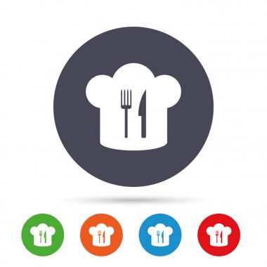 Chef şapka işareti Icons set