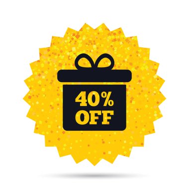 yüzde 40 satış hediye kutusu etiketi