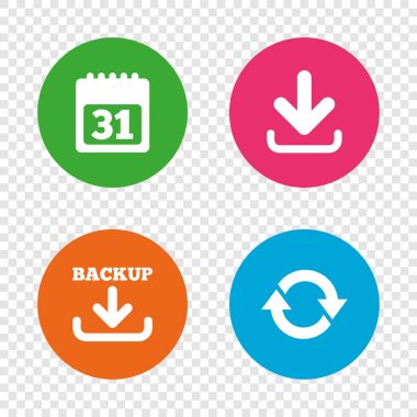 Download ve yedekleme işaretleri.