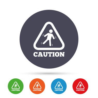 Dikkatli ıslak zemin simgeler